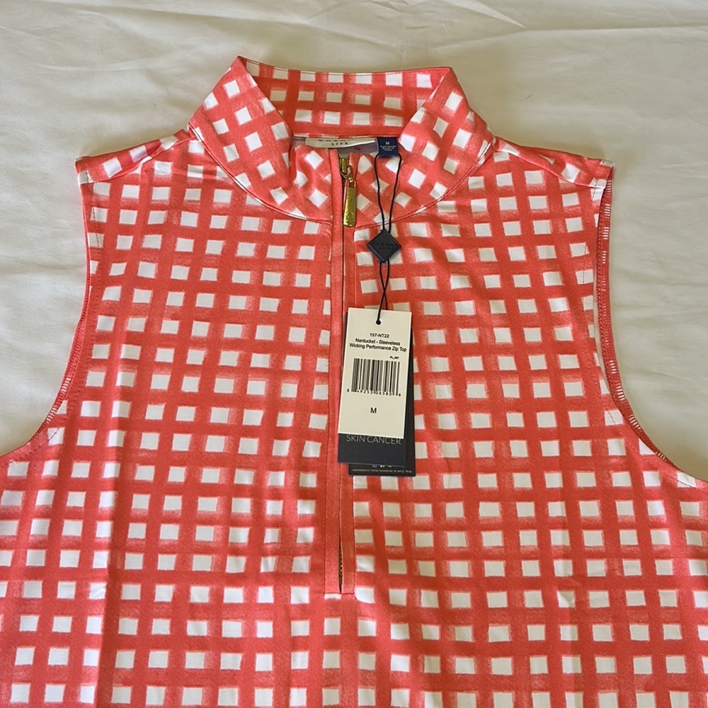Cabana Life Nantucket Sleeveless Wicking Performance Zip Mock Neck Top NWT - Picture 3 of 9